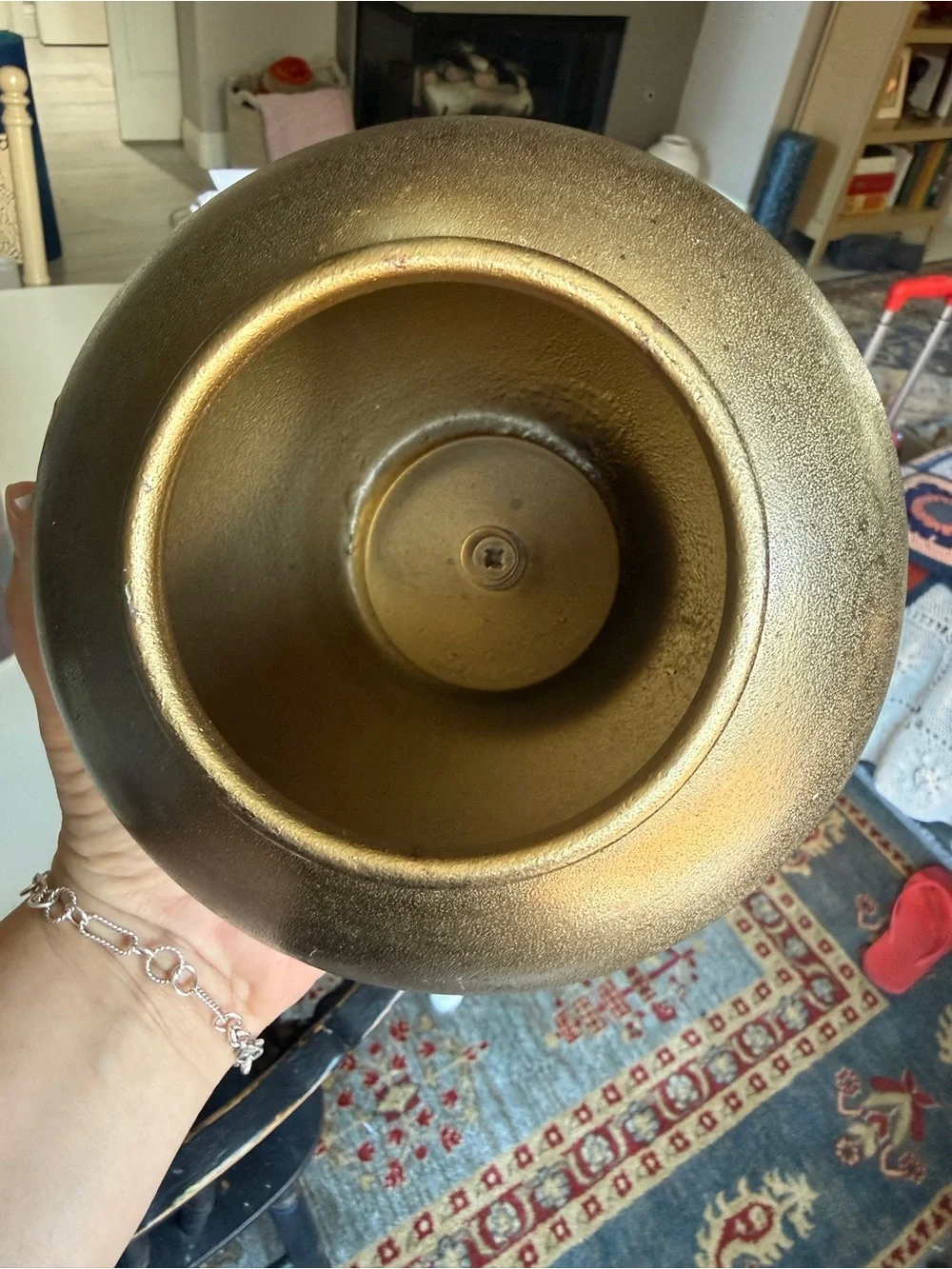 Metallic Bronze Decorative Round Vase / Urn